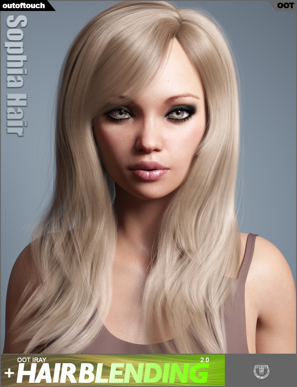 Sophia Hair for Genesis 3 and 8 Female(s) by: outoftouch, 3D Models by Daz 3D