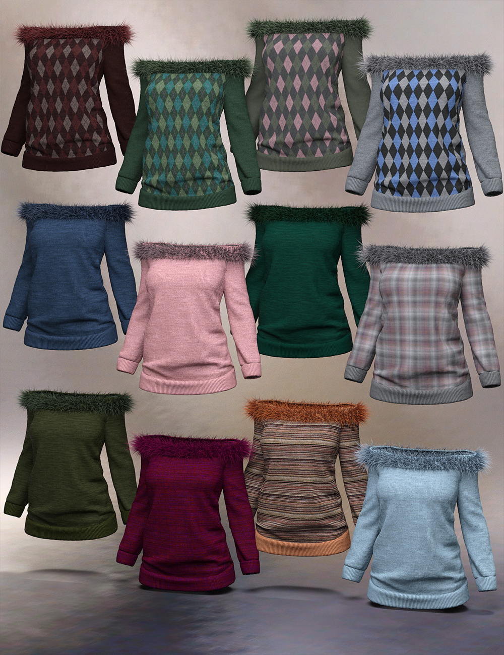 Cozy Sweater Outfit Textures by: Ryverthorn, 3D Models by Daz 3D