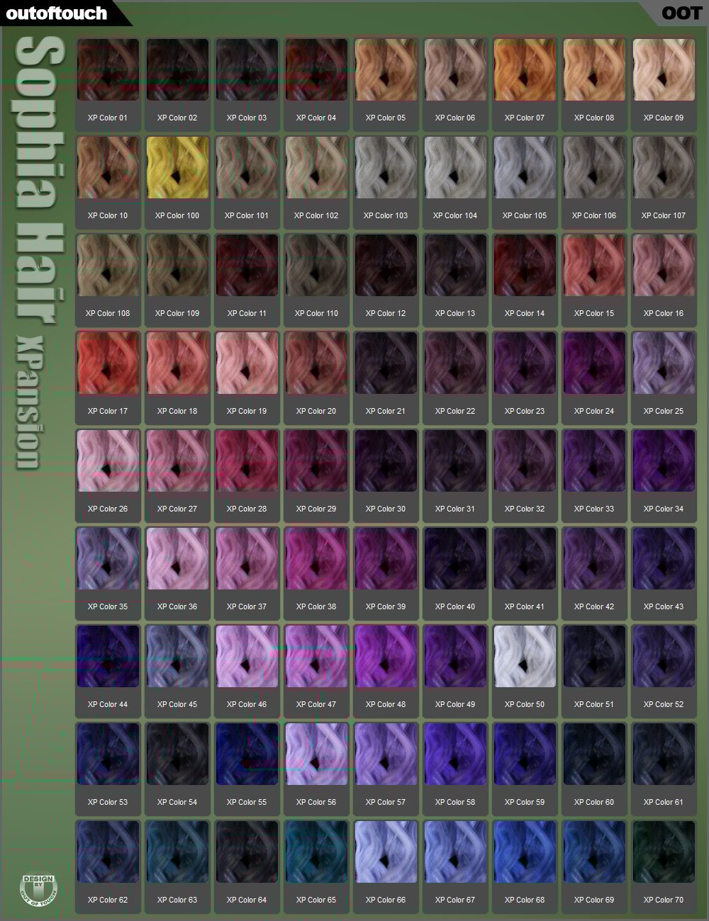 Sophia Hair and OOT Hairblending 2.0 Texture XPansion Sophia Hair and OOT Hairblending 2.0 Texture XPansion by: outoftouch, 3D Models by Daz 3D