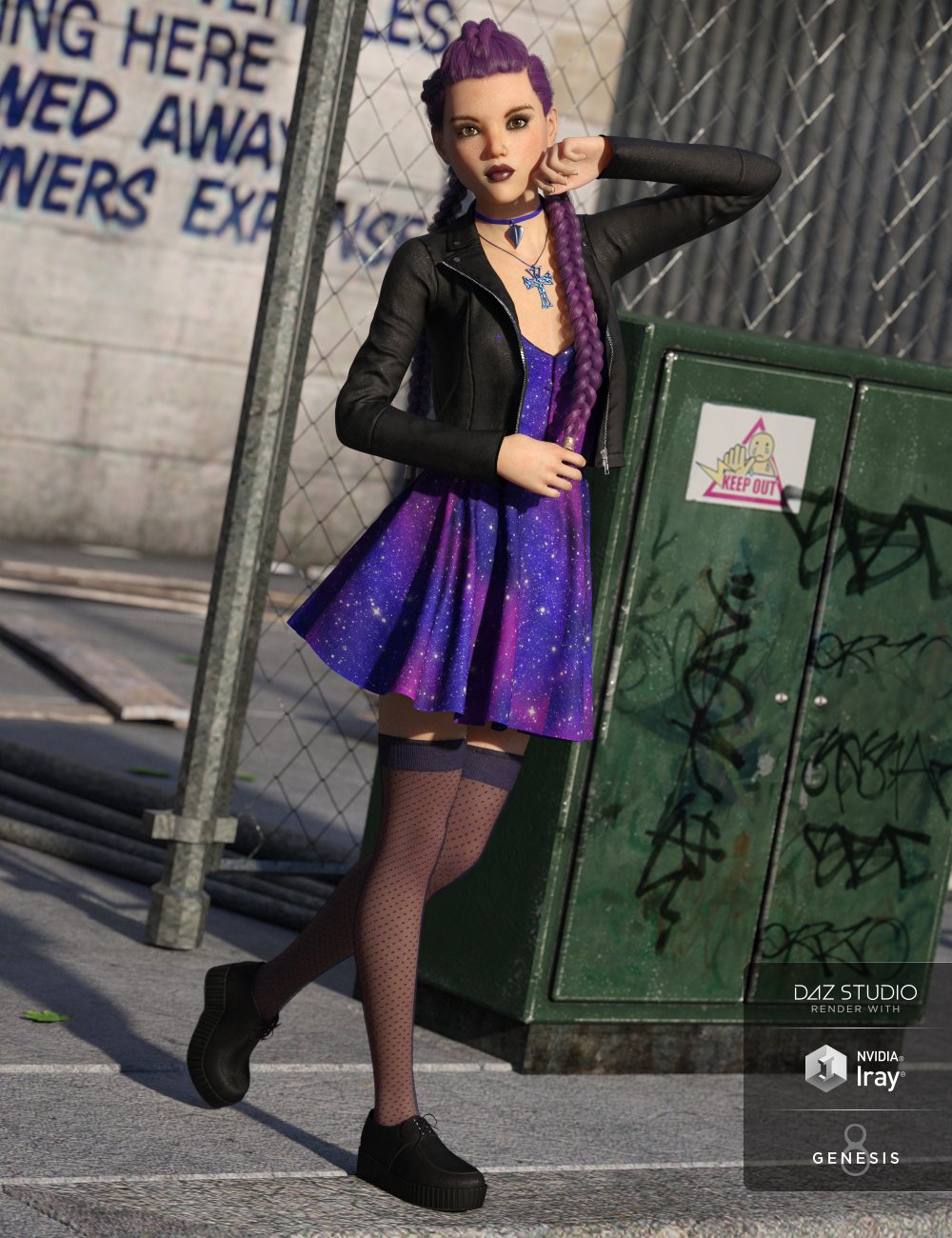 Pastel Goth Outfit Textures Daz 3d