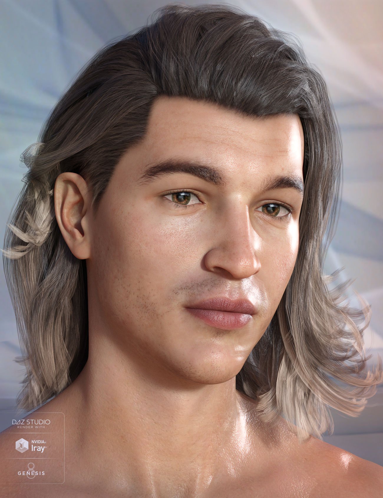 Osher Hair for Genesis 3 & 8 Male(s)