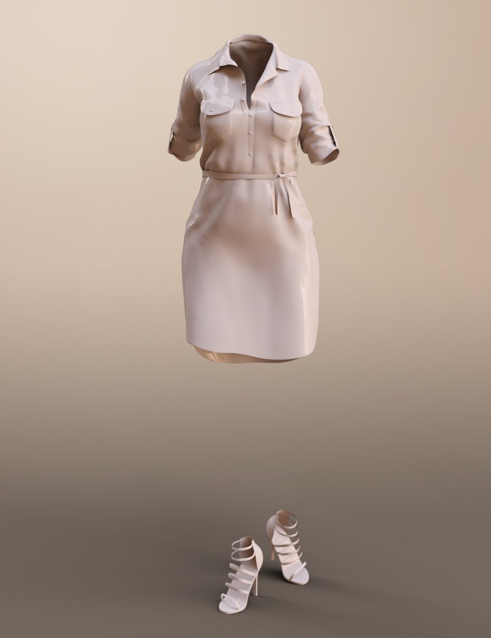 Shirt Dress Outfit for Genesis 8 Female(s) by: ArienNikisatez, 3D Models by Daz 3D