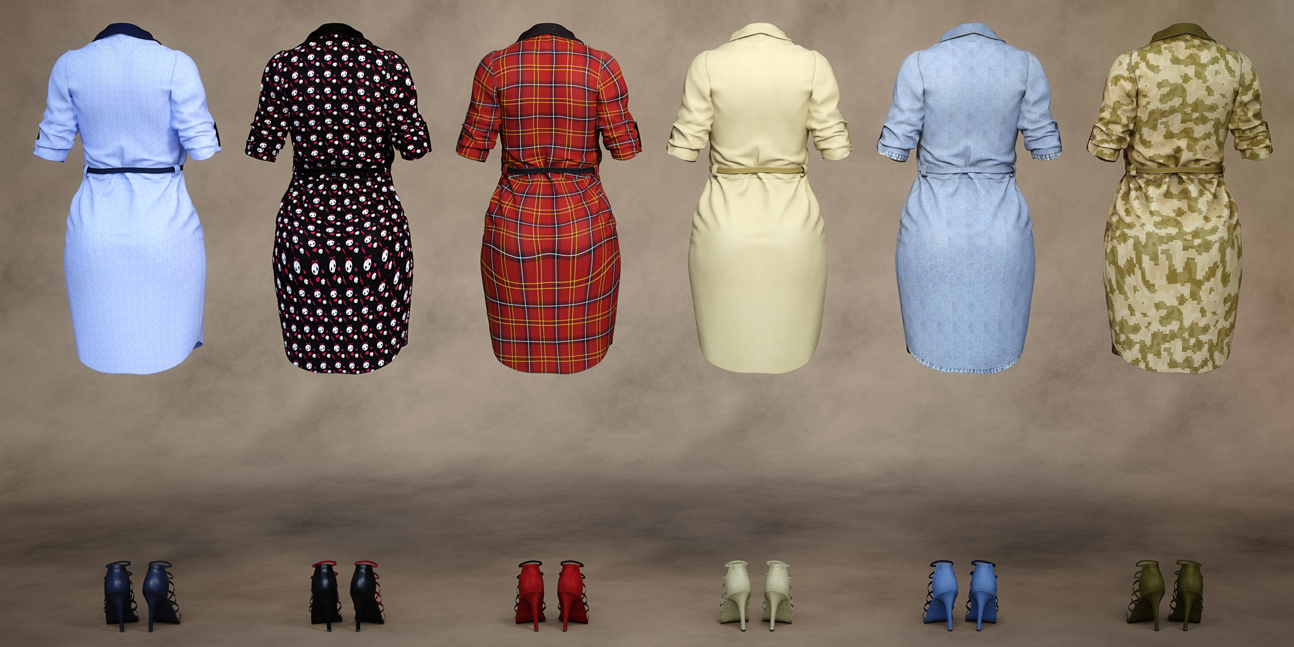 Shirt Dress Outfit Textures by: Arien, 3D Models by Daz 3D