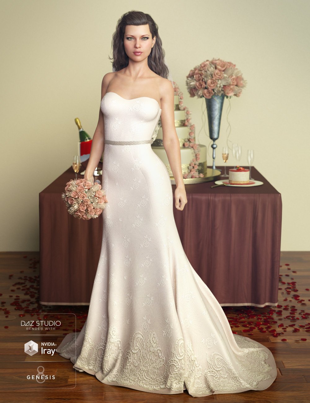 The Bride Wedding Gown for Genesis 8 Female(s)