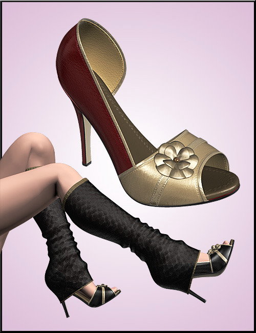 Open Toe Pumps For V4 by: dx30, 3D Models by Daz 3D