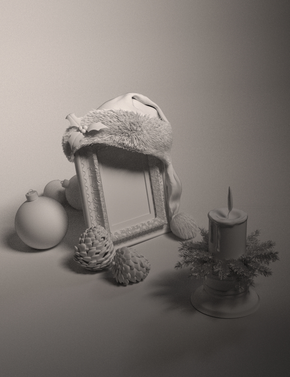Christmas Frame and Candle Set Christmas Frame and Candle Set by: Neftis3D, 3D Models by Daz 3D