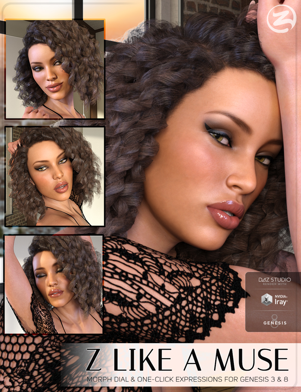 Z Like A Muse - Dialable & One-Click Expressions for Genesis 3 and 8 by: Zeddicuss, 3D Models by Daz 3D