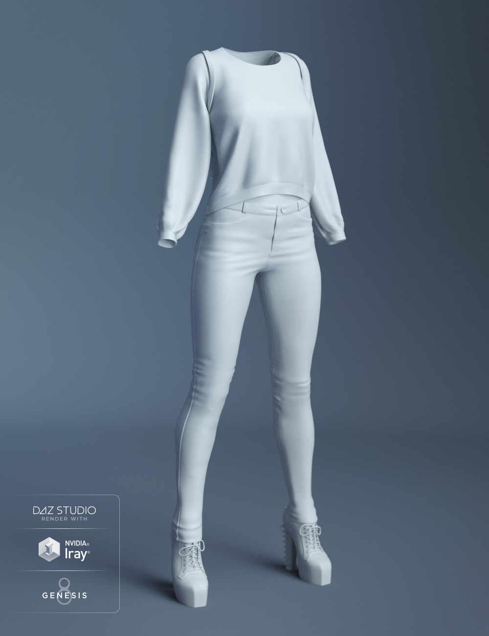 dForce Misty Pastel Goth Outfit for Genesis 8 Female(s) by: MadaMoonscape GraphicsSade, 3D Models by Daz 3D