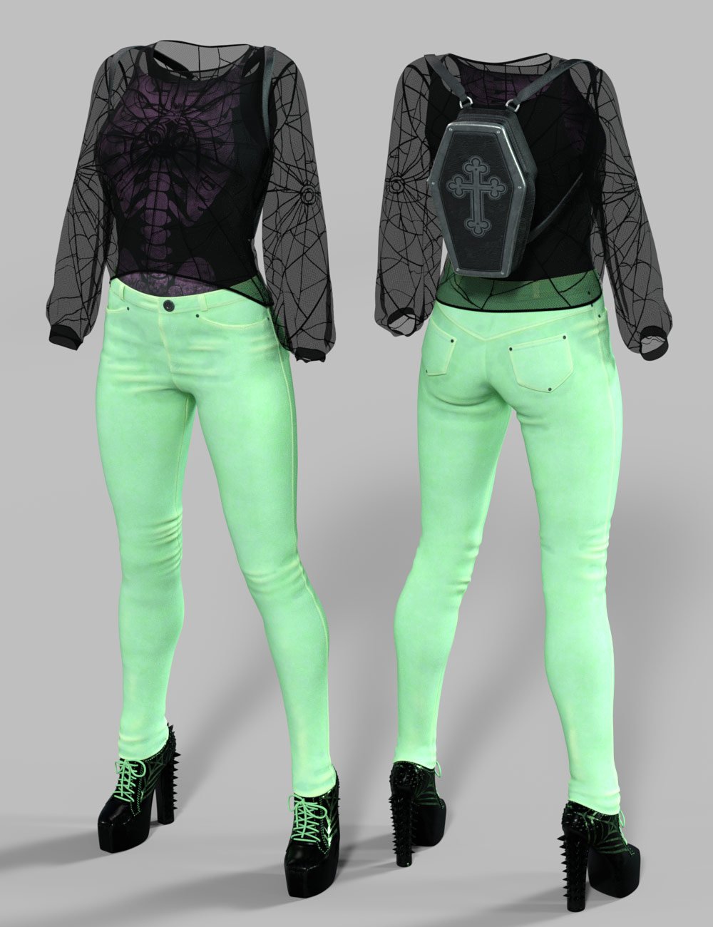 dForce Misty Pastel Goth Outfit Textures dForce Misty Pastel Goth Outfit Textures by: Moonscape GraphicsSade, 3D Models by Daz 3D