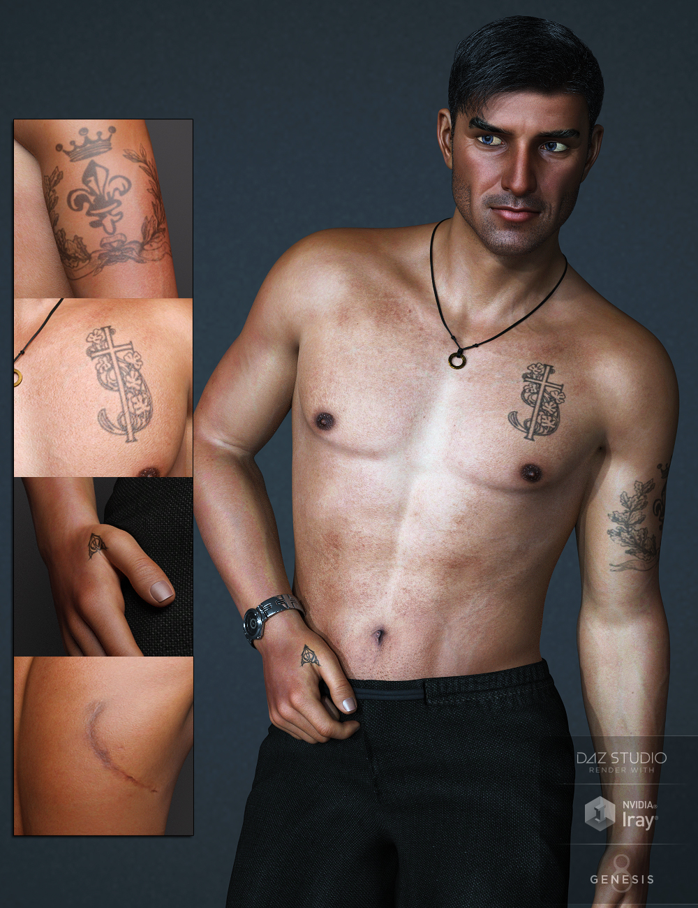 Giovanni for Genesis 3 and 8 Male(s) by: Darwins Mishap(s), 3D Models by Daz 3D