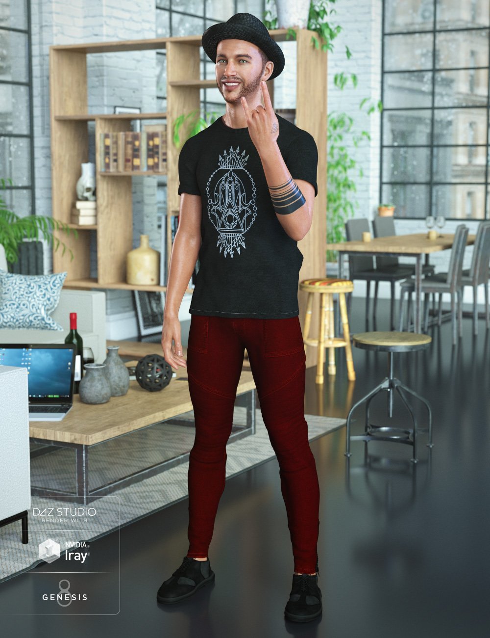 Hipster Outfit for Genesis 8 Male(s)