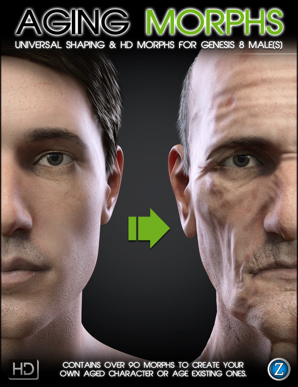Aging Morphs for Genesis 8 Male(s) by: Zev0, 3D Models by Daz 3D