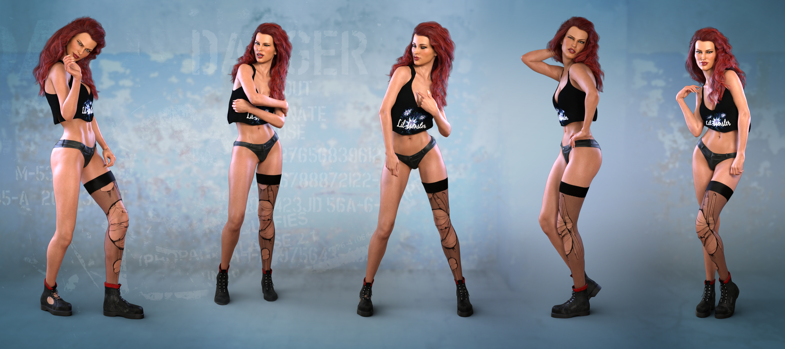 Z Firestarter - Poses and Partials for the Genesis 3 & 8 Female by: Zeddicuss, 3D Models by Daz 3D