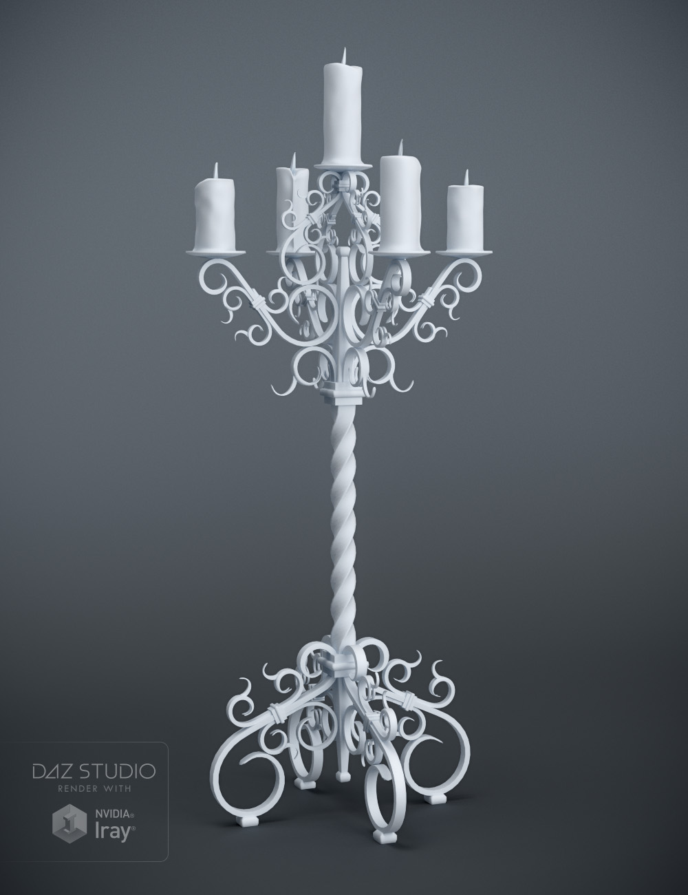 Candelabras with Morphing Candle by: Age of Armour, 3D Models by Daz 3D