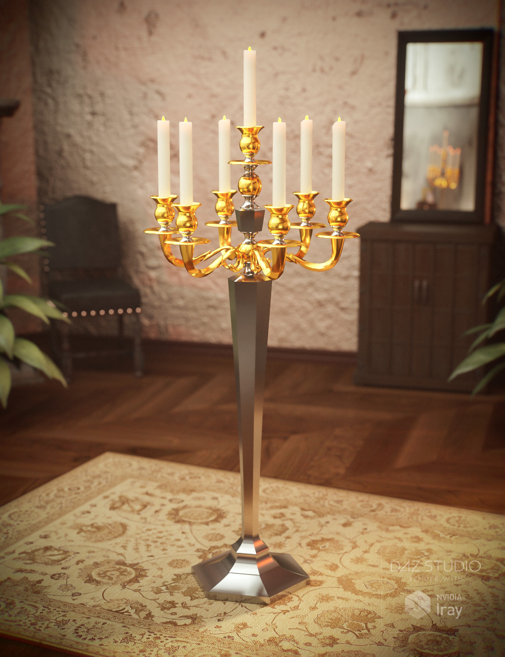 Candelabras with Morphing Candle Candelabras with Morphing Candle by: Age of Armour, 3D Models by Daz 3D