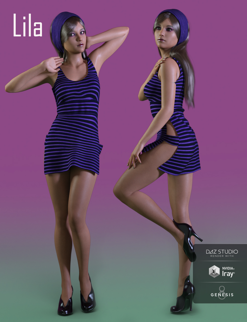 Lila for Genesis 3 and Genesis 8 Female by: AnainAkasha, 3D Models by Daz 3D