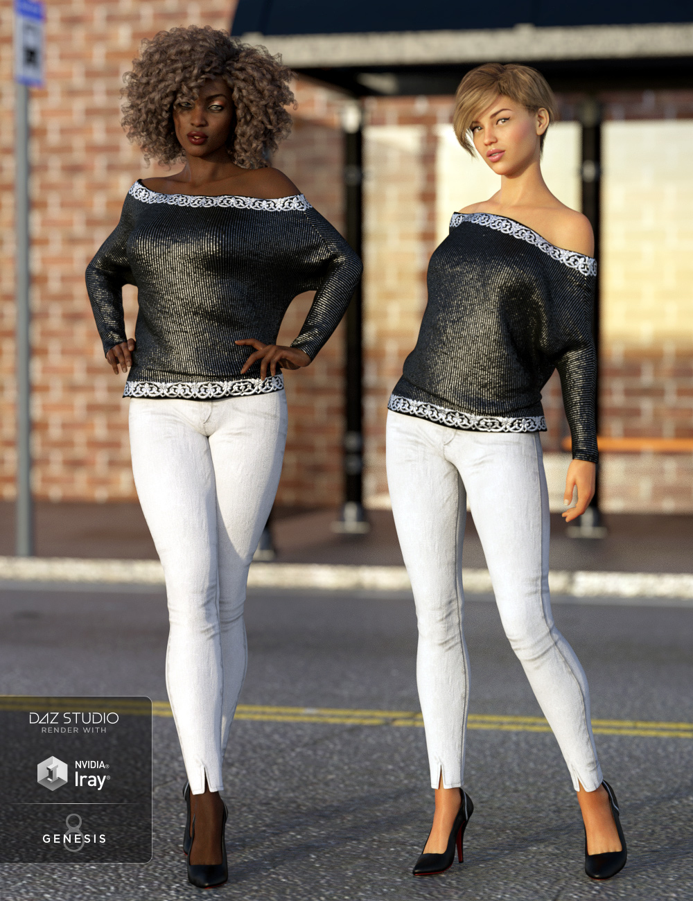 dForce City Limits Outfit for Genesis 8 Female(s) by: Barbara Brundon, 3D Models by Daz 3D