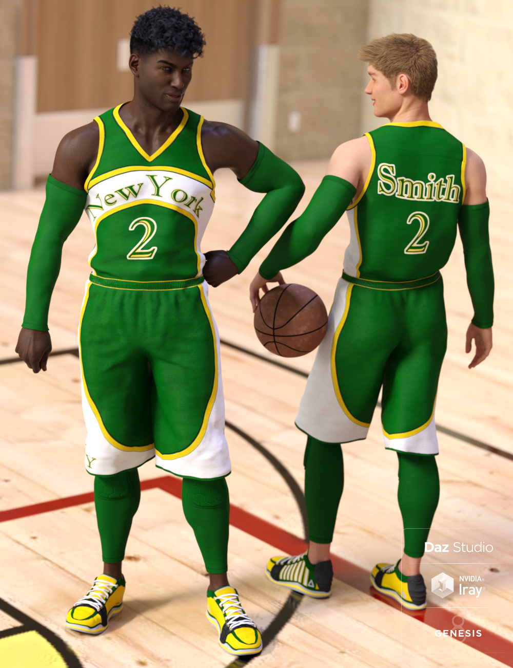 Basketball Court Outfit for Genesis 8 Male(s) by: Barbara BrundonDirtyFairy, 3D Models by Daz 3D