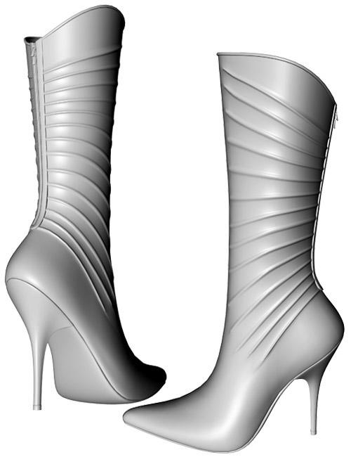 Metal Stiletto Boots For V4 by: dx30, 3D Models by Daz 3D