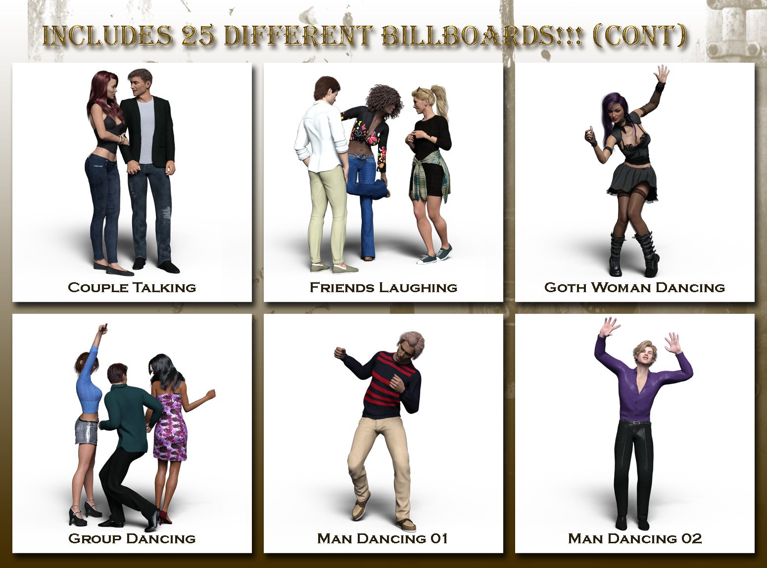 Now-Crowd Billboards - Party Time by: RiverSoft Art, 3D Models by Daz 3D