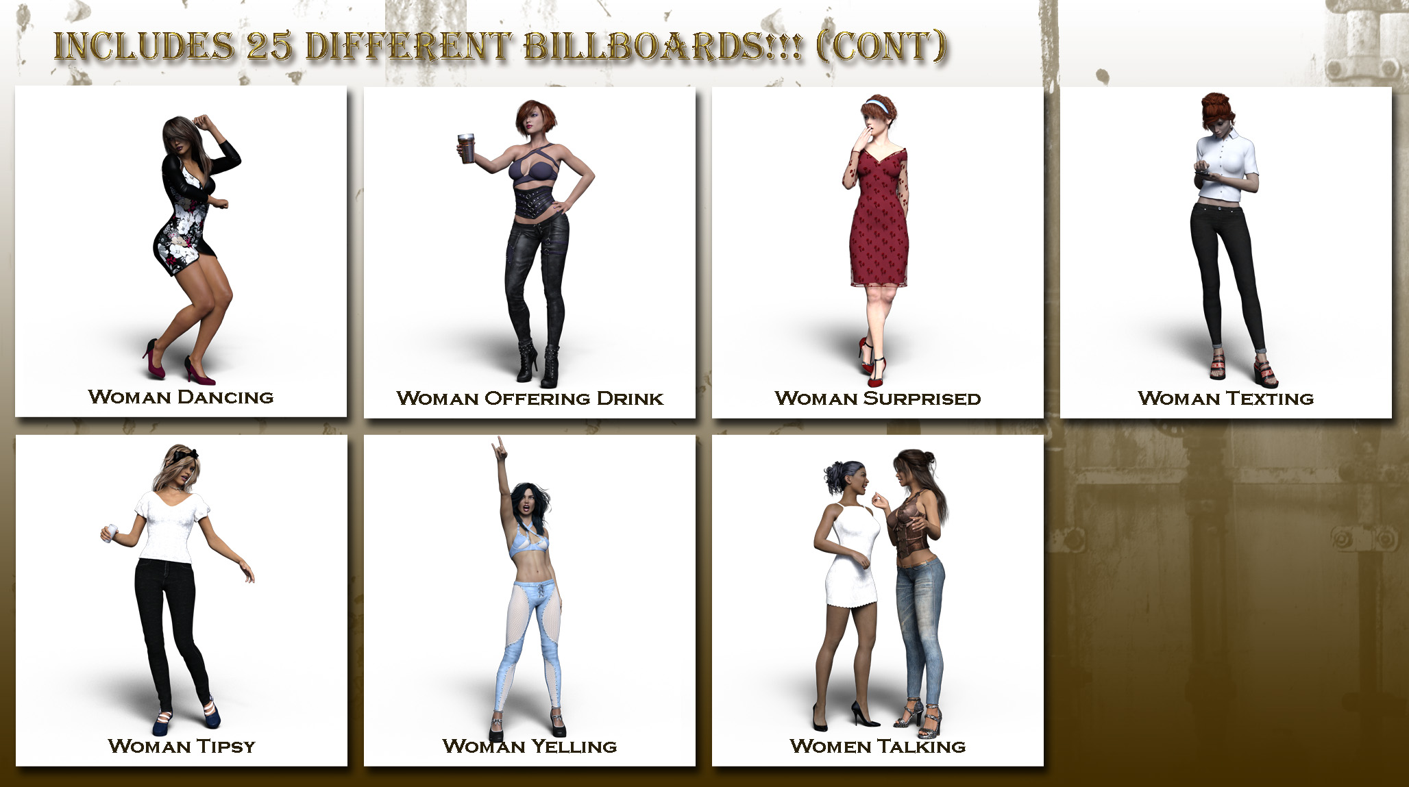 Now-Crowd Billboards - Party Time by: RiverSoft Art, 3D Models by Daz 3D