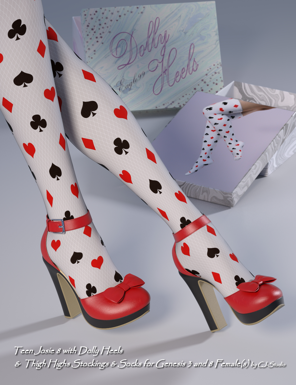 Dolly Heels for Genesis 3 and 8 Female(s) by: Eagle99, 3D Models by Daz 3D