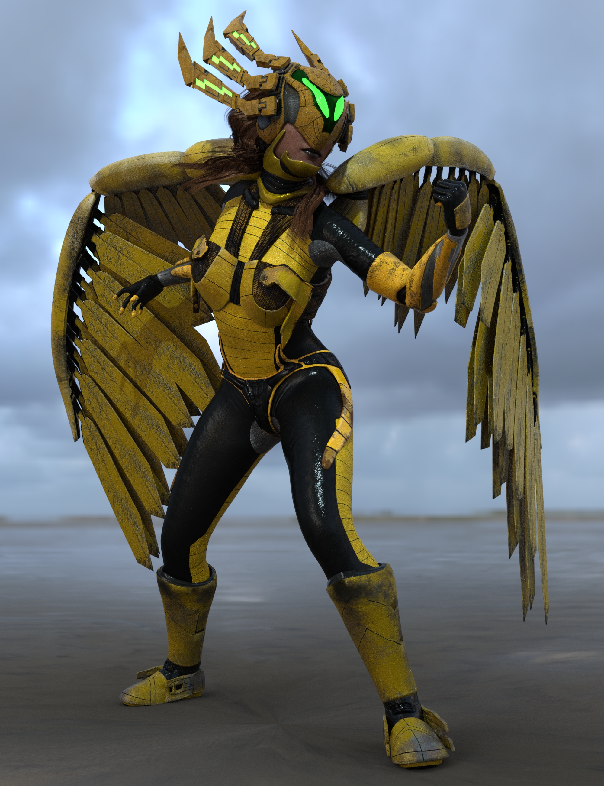 Cyborgations Vision Wings Outfit for Genesis 3 and 8 Female by: Sixus1 Media, 3D Models by Daz 3D