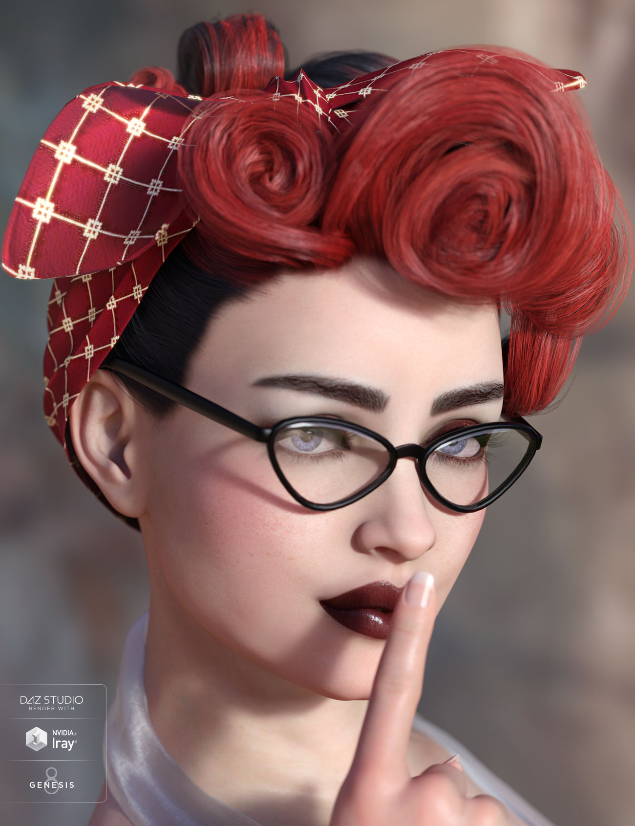 Yvette Hair for Genesis 3 & 8 Female(s) by: AprilYSH, 3D Models by Daz 3D