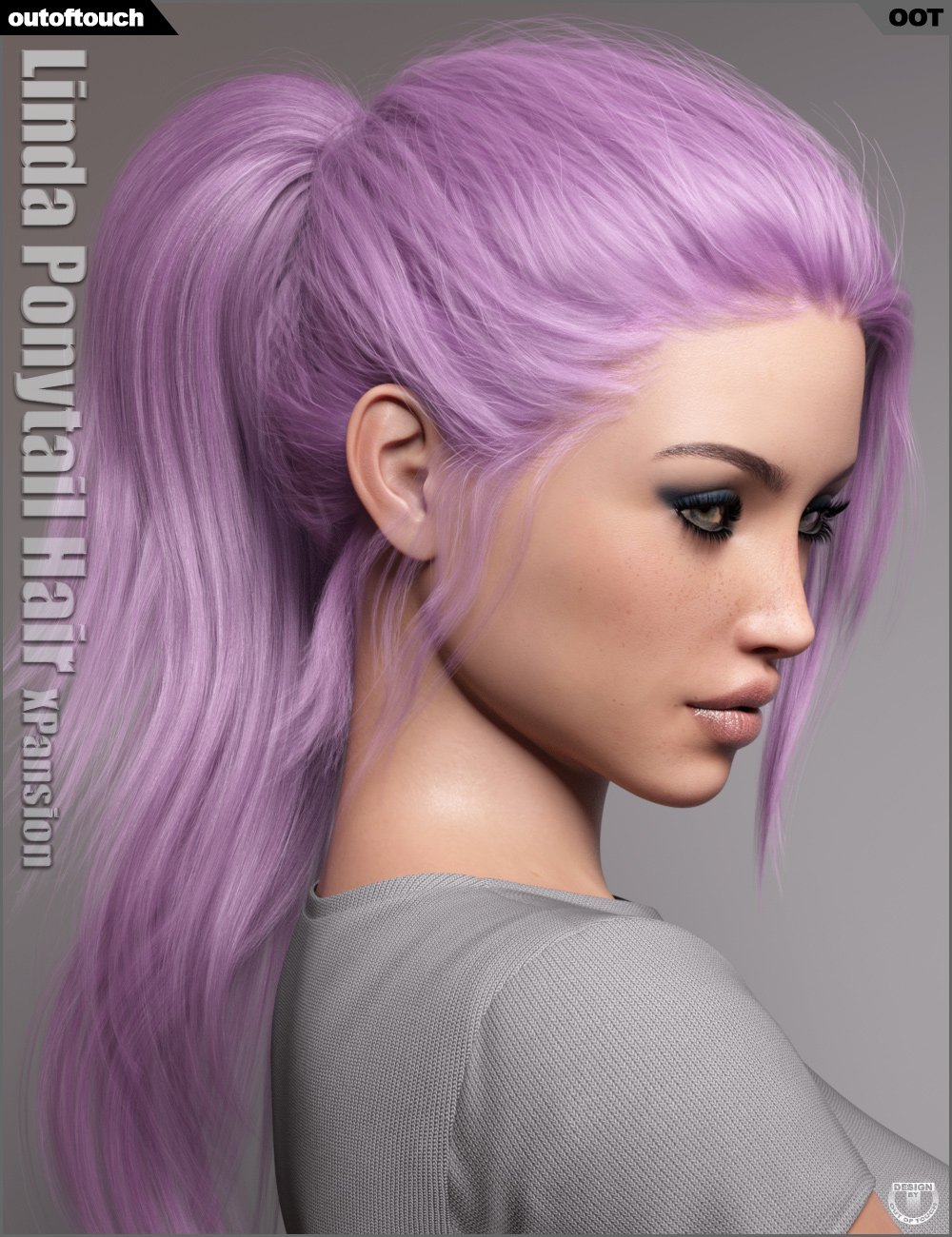 OOT Hairblending 2.0 Texture XPansion for Linda Ponytail Hair by: outoftouch, 3D Models by Daz 3D