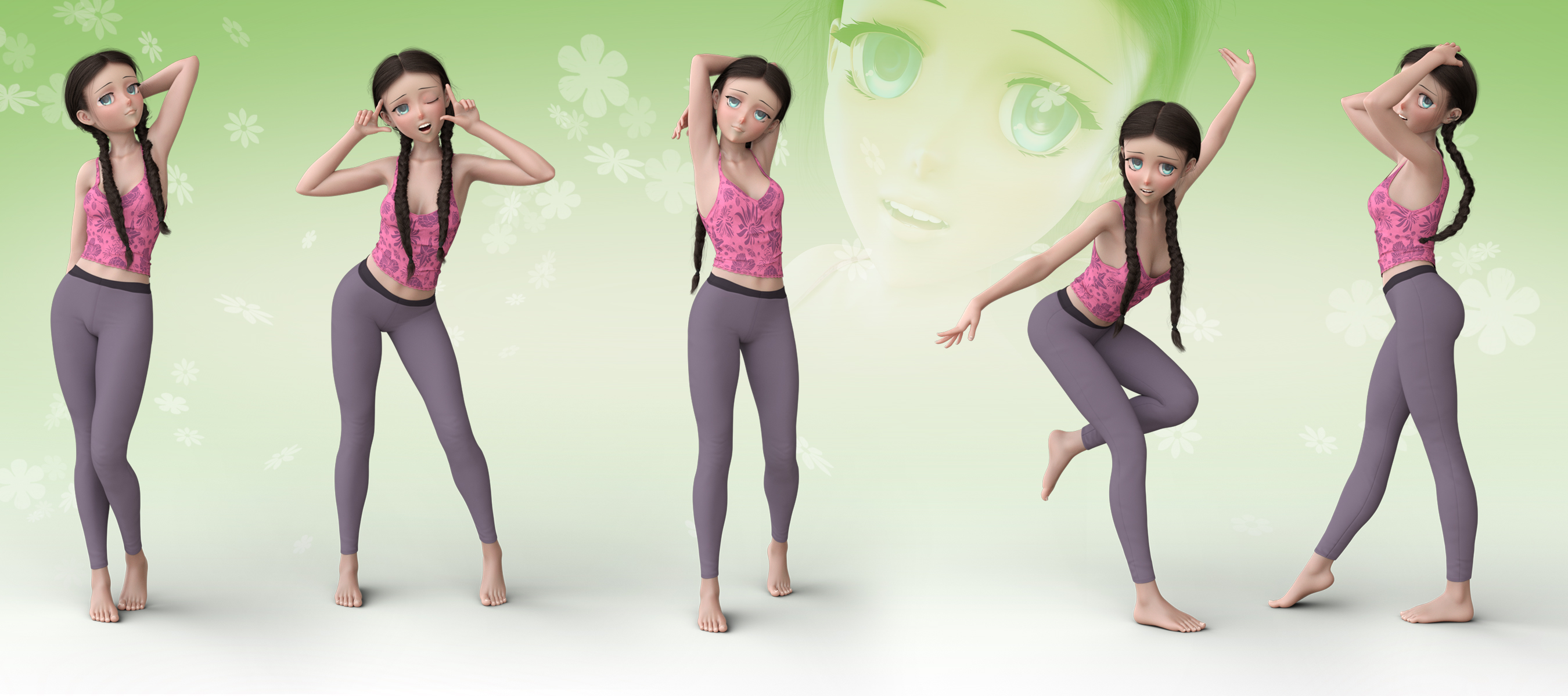 Z Sweetie Pie - Poses & Expressions for Sakura 8 and Genesis 8 Female by: Zeddicuss, 3D Models by Daz 3D