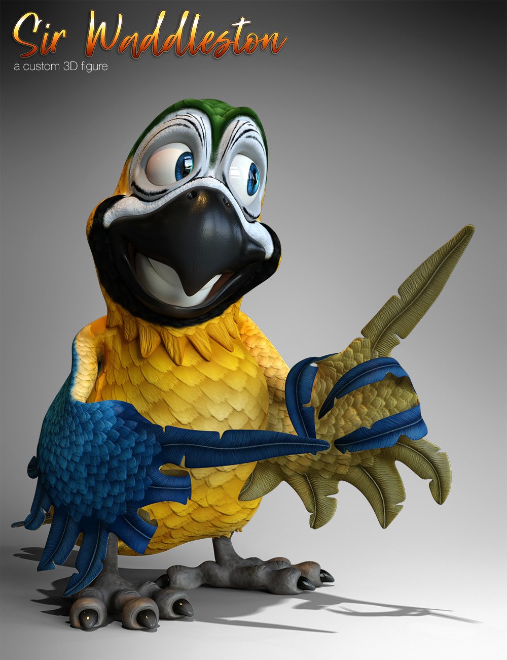 Cartoon Parrot for Daz Studio Cartoon Parrot for Daz Studio by: 3D Universe, 3D Models by Daz 3D