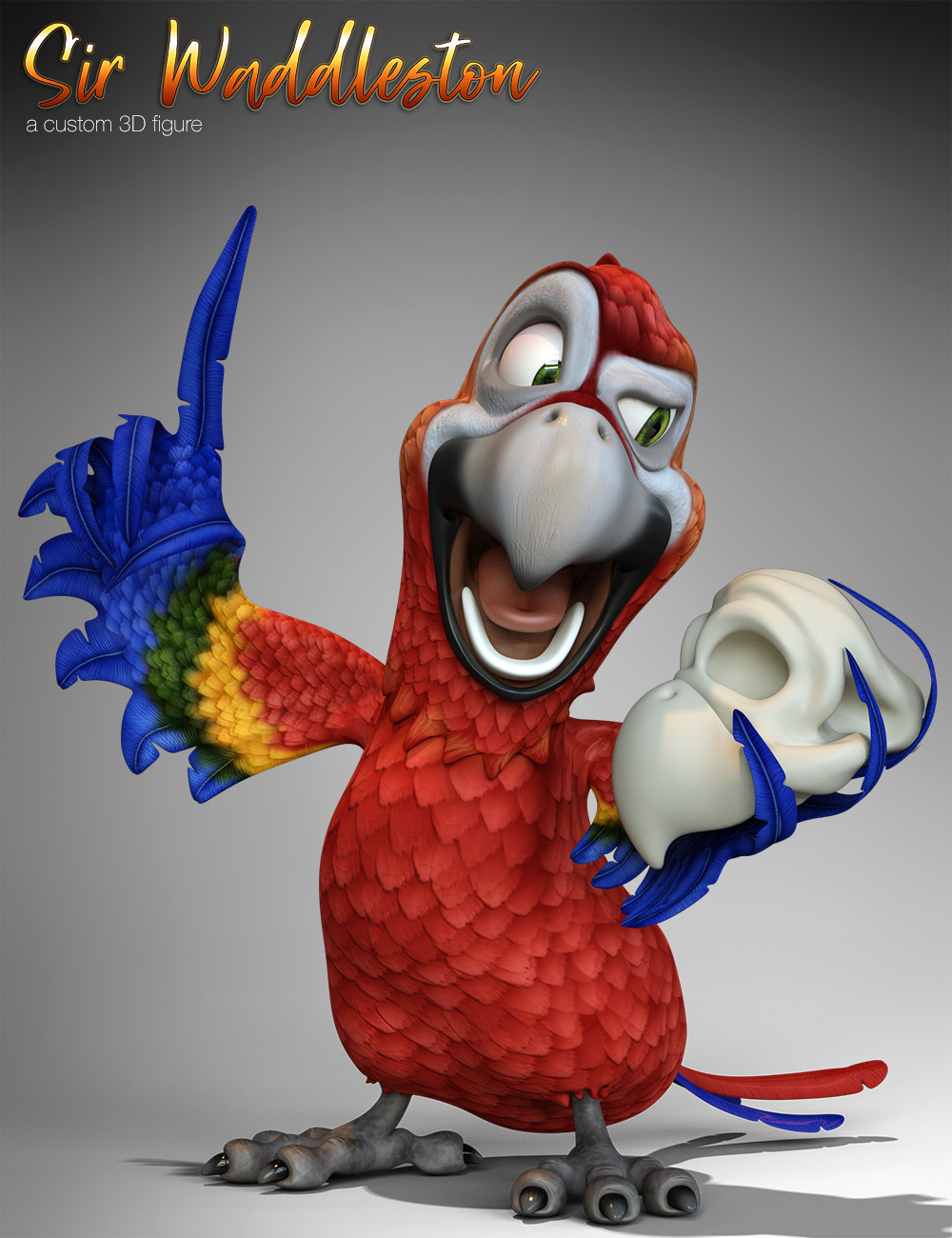 Cartoon Parrot for Daz Studio by: 3D Universe, 3D Models by Daz 3D