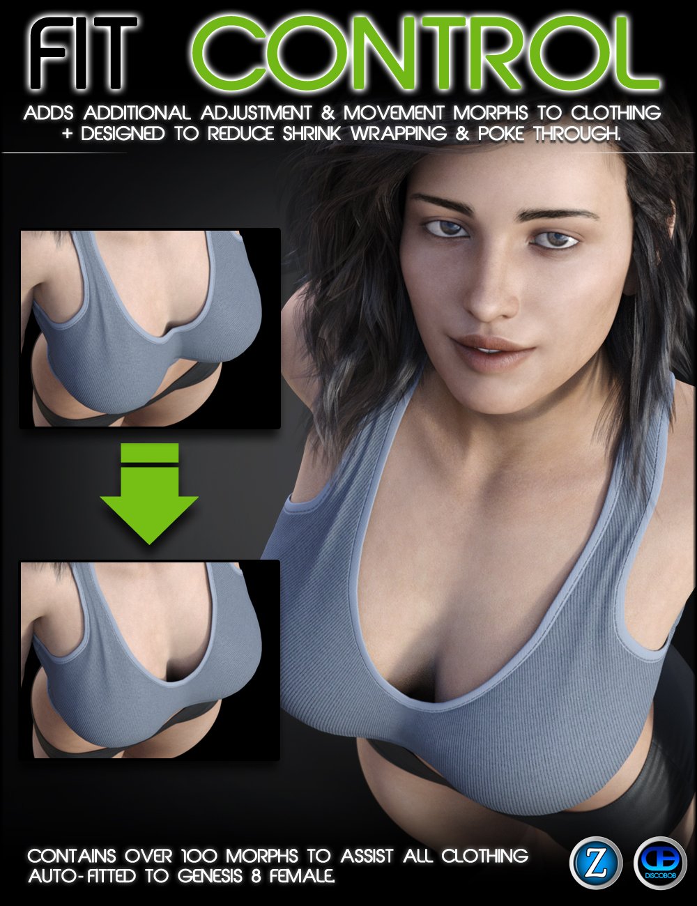 Fit Control for Genesis 8 Female(s) by: Zev0Josh Darling, 3D Models by Daz 3D