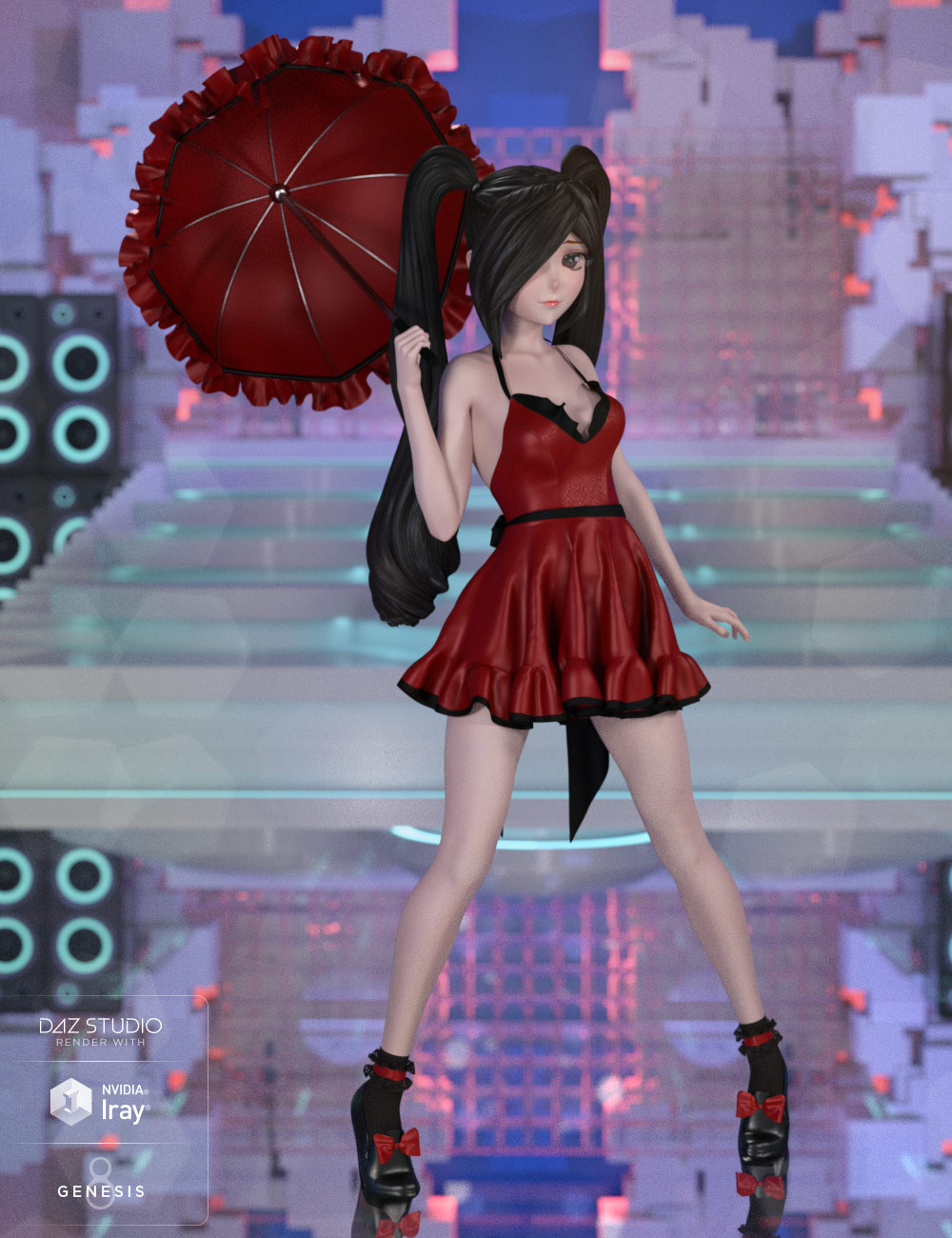 dForce Sweet Anime Outfit Textures by: Anna Benjamin, 3D Models by Daz 3D