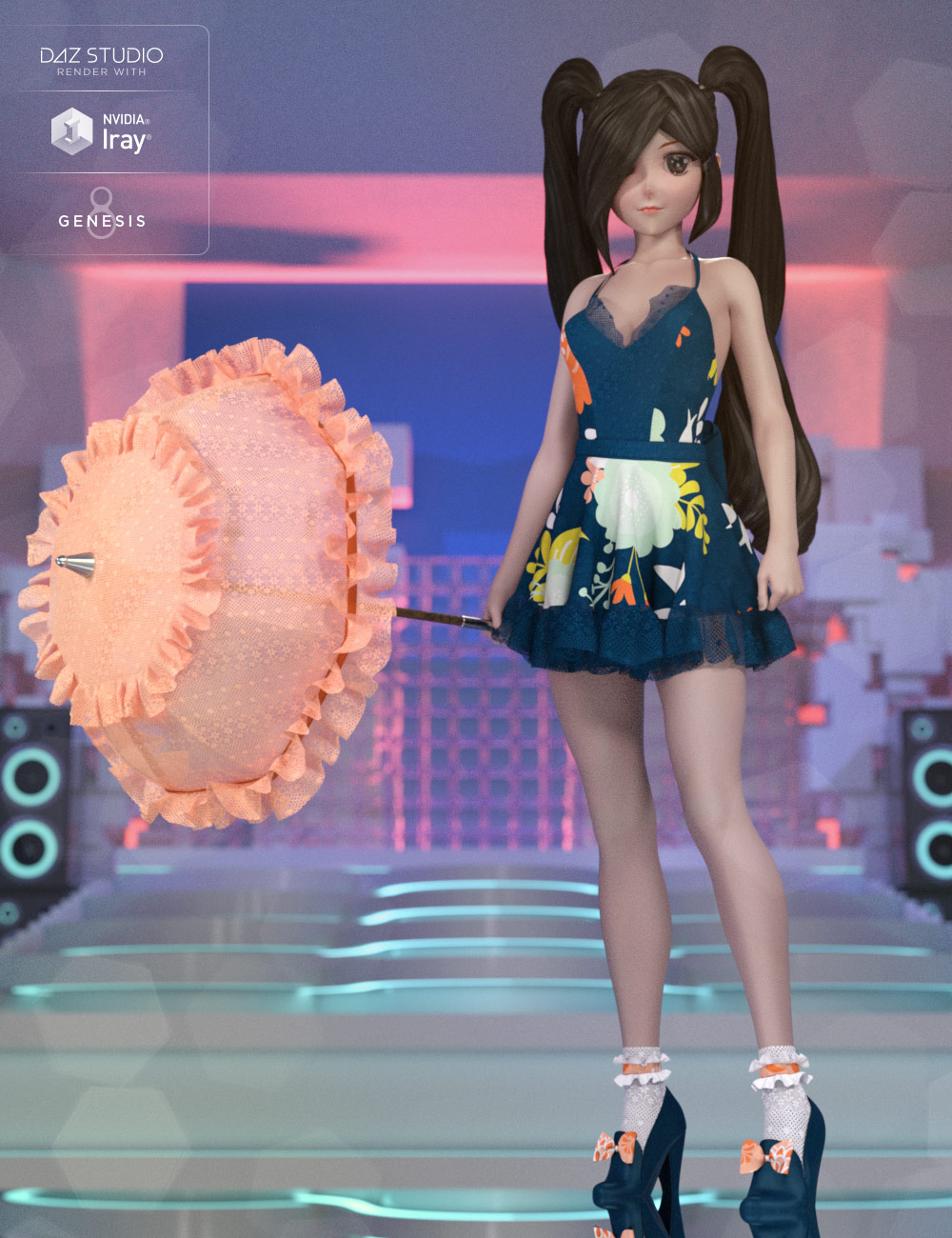 dForce Sweet Anime Outfit Textures by: Anna Benjamin, 3D Models by Daz 3D