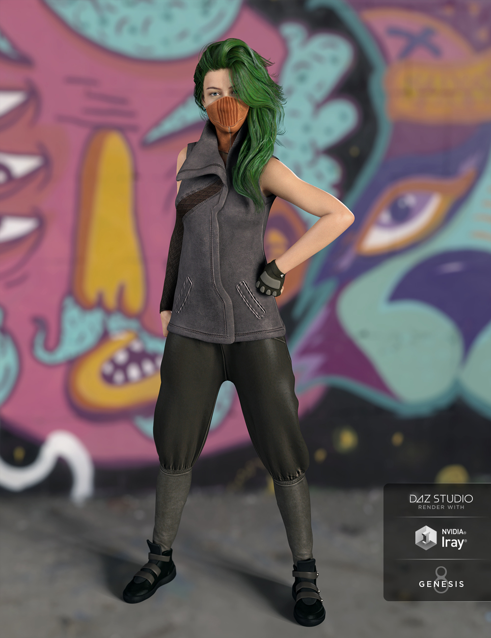 Fearless Action Outfit for Genesis 8 Female(s) by: Cichy3DShox-Design, 3D Models by Daz 3D