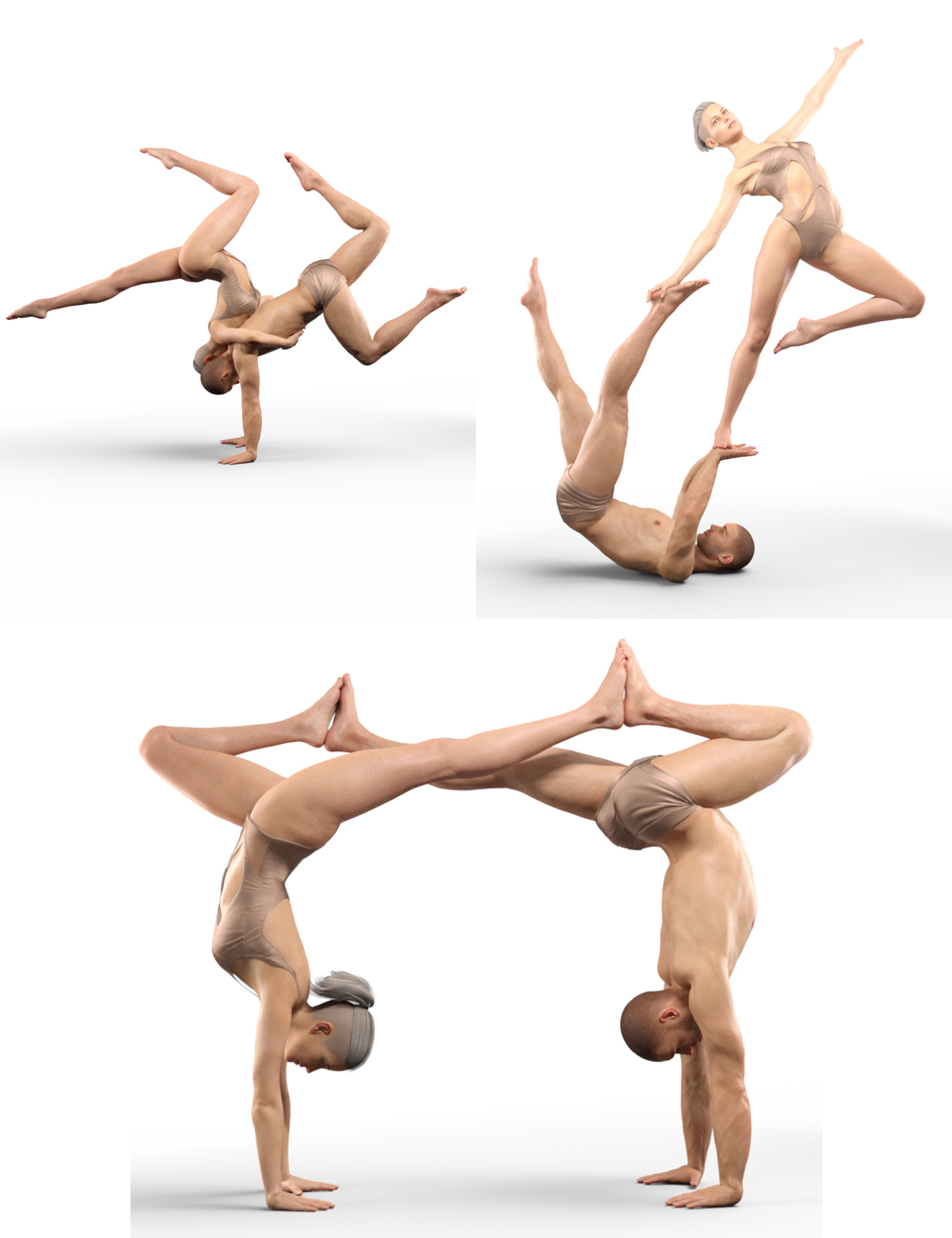 YOGA Couples Poses for Male(s) and Female(s) by: Shimuzu, 3D Models by Daz 3D
