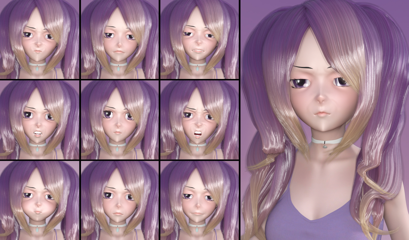 Doll Faces - Expressions for Sakura 8 by: JWolf, 3D Models by Daz 3D