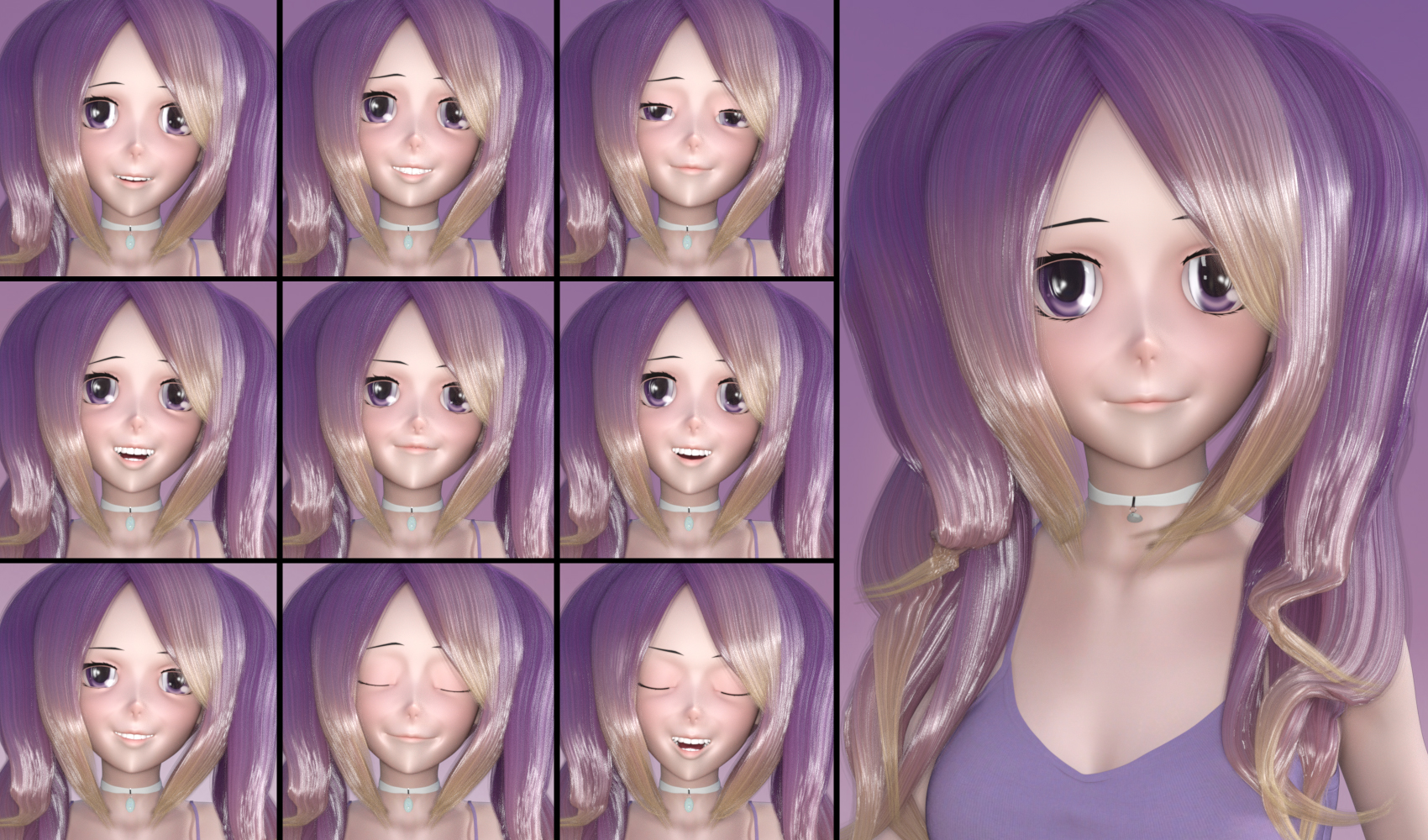 Doll Faces - Expressions for Sakura 8 Doll Faces - Expressions for Sakura 8 by: JWolf, 3D Models by Daz 3D