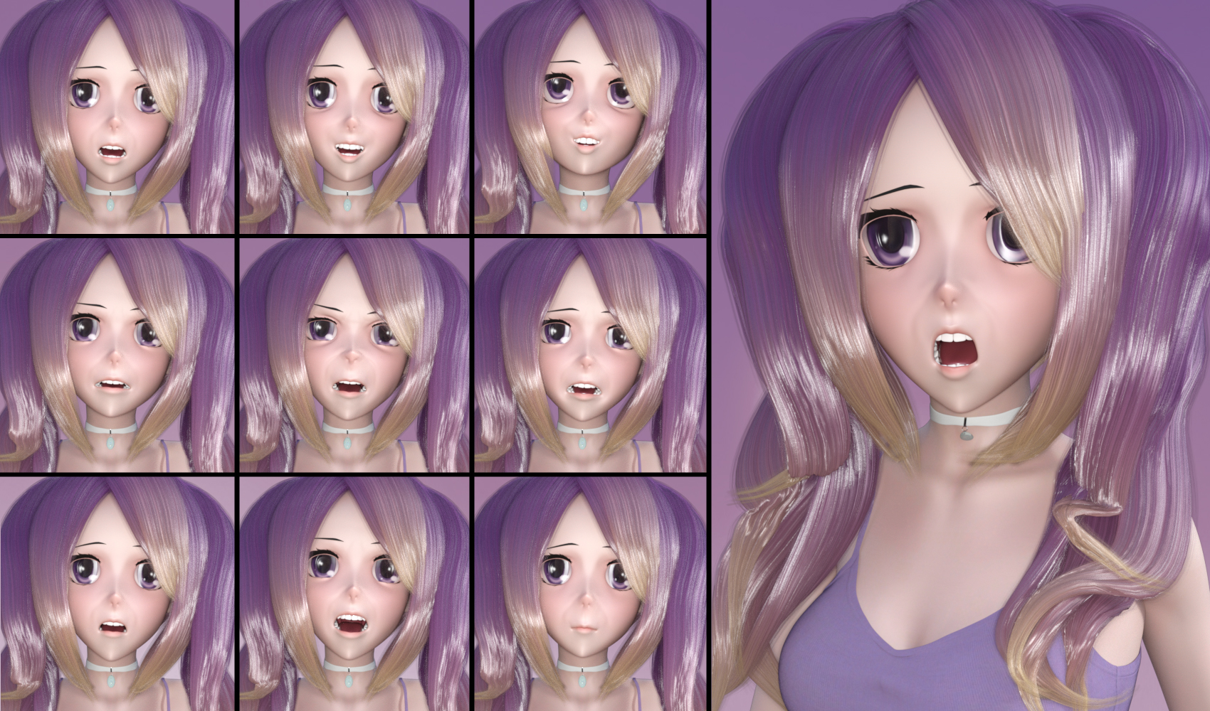Doll Faces - Expressions for Sakura 8 by: JWolf, 3D Models by Daz 3D