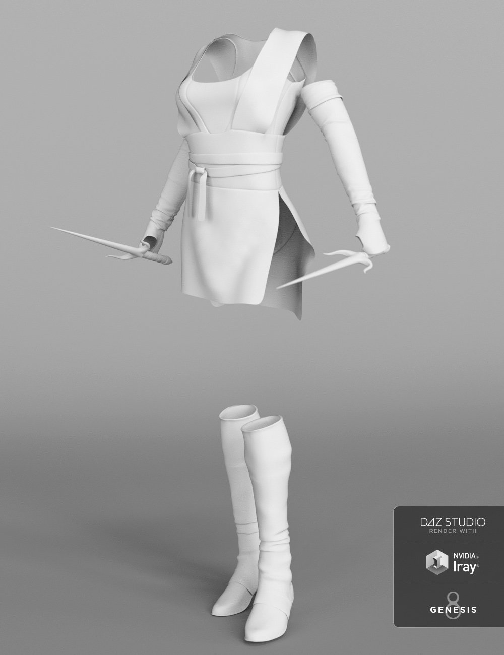 dForce Anime Ninja Outfit for Genesis 8 Female(s) by: NikisatezMoonscape GraphicsSade, 3D Models by Daz 3D