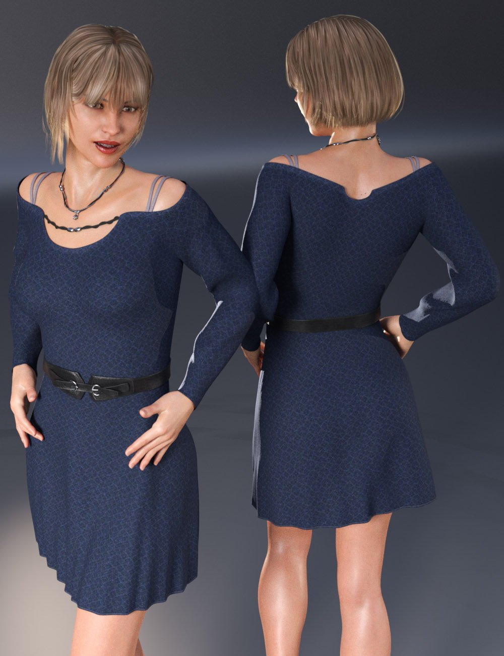 dForce Open Shoulder Dress for Genesis 8 Female(s) by: tentman, 3D Models by Daz 3D