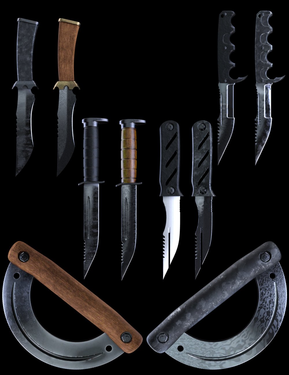Black Market Blades: Silent Death Props and Poses for Genesis 8 Male by: DelionSkyewolf, 3D Models by Daz 3D