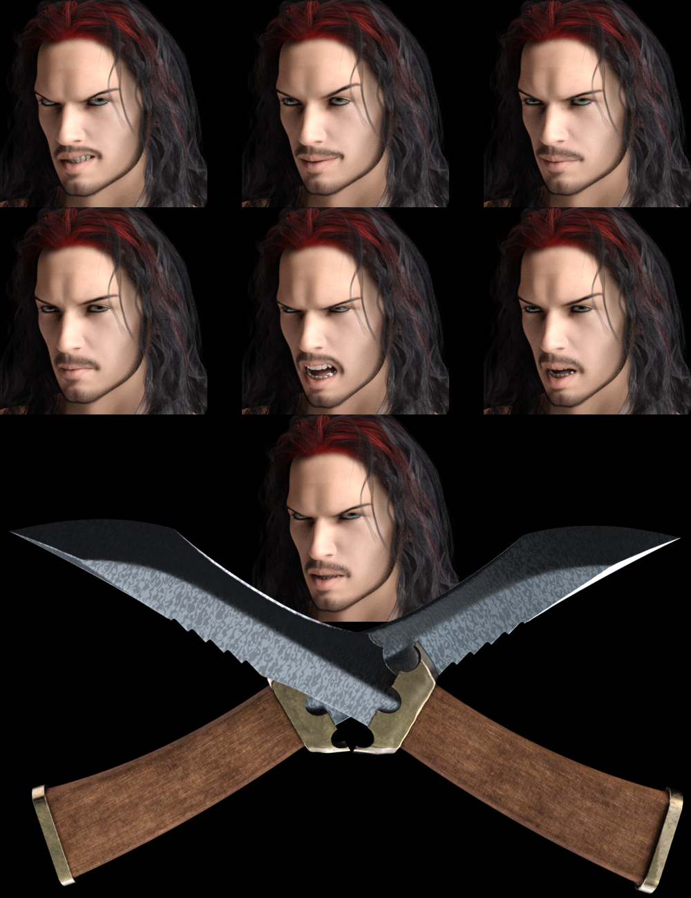 Black Market Blades: Silent Death Props and Poses for Genesis 8 Male Black Market Blades: Silent Death Props and Poses for Genesis 8 Male by: DelionSkyewolf, 3D Models by Daz 3D