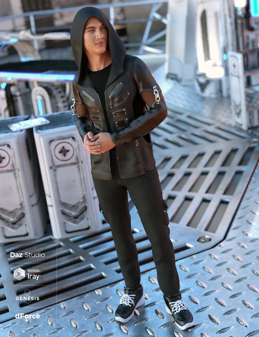 dForce Onyx Goth Outfit for Genesis 8 Male(s)