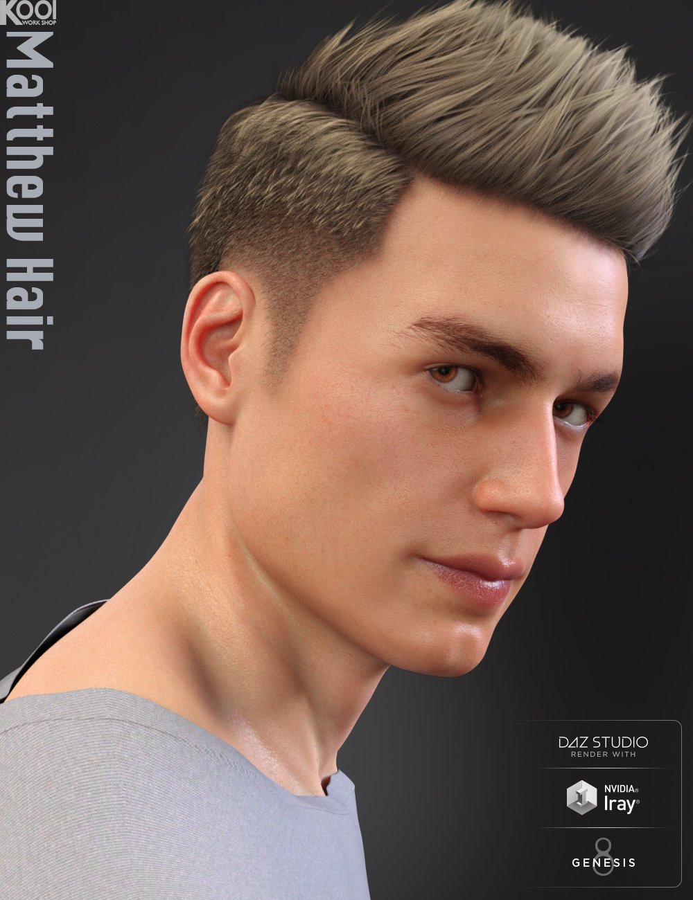 Matthew Hair for Genesis 8 Male by: Kool, 3D Models by Daz 3D