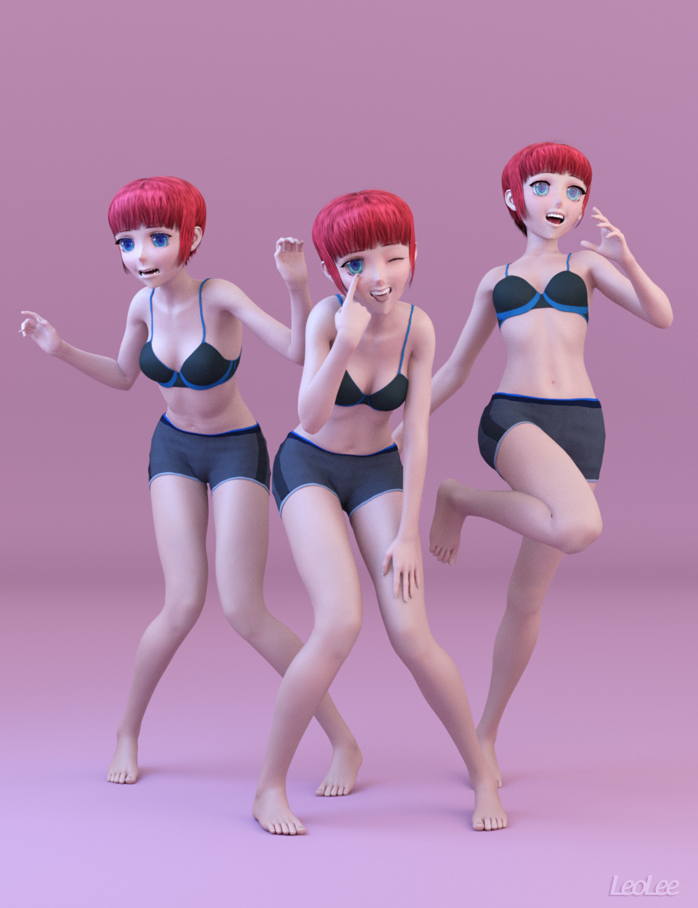 Sweet Anime Poses for Sakura 8 by: Leo Lee, 3D Models by Daz 3D