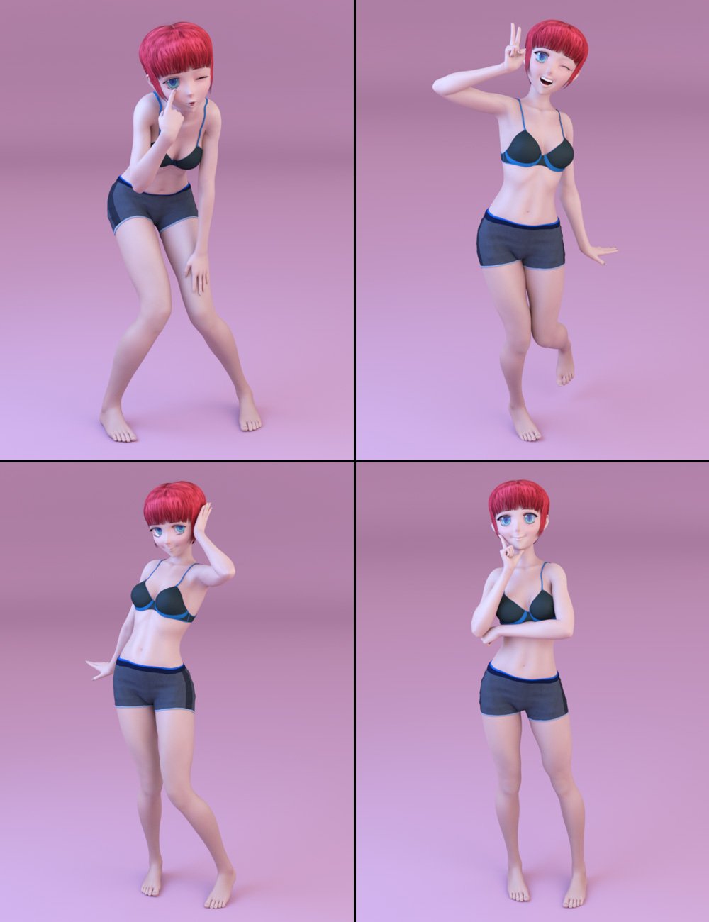 Sweet Anime Poses for Sakura 8 Sweet Anime Poses for Sakura 8 by: Leo Lee, 3D Models by Daz 3D