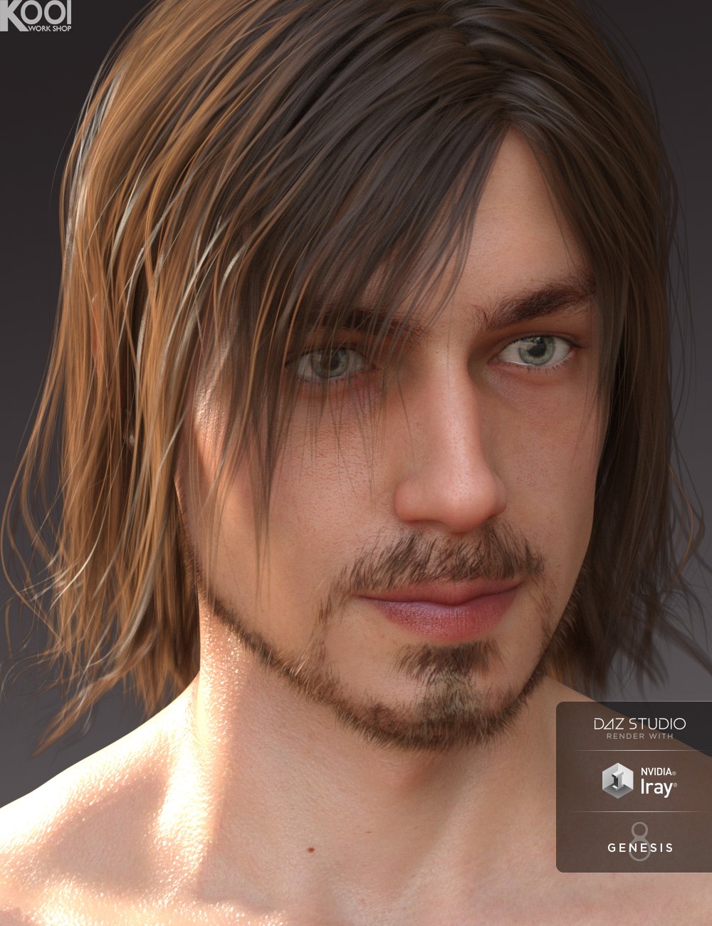 Willis Hair and Beard for Genesis 3 and 8 Male(s)