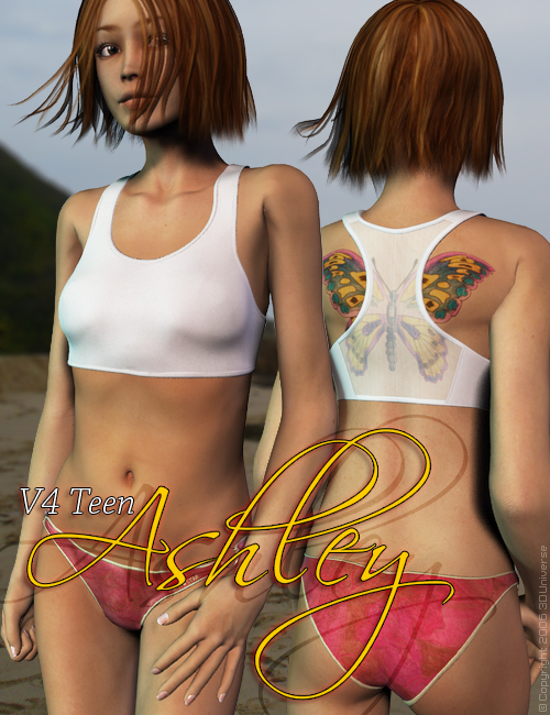 Teen Ashley Character and Hair by: 3D Universe, 3D Models by Daz 3D